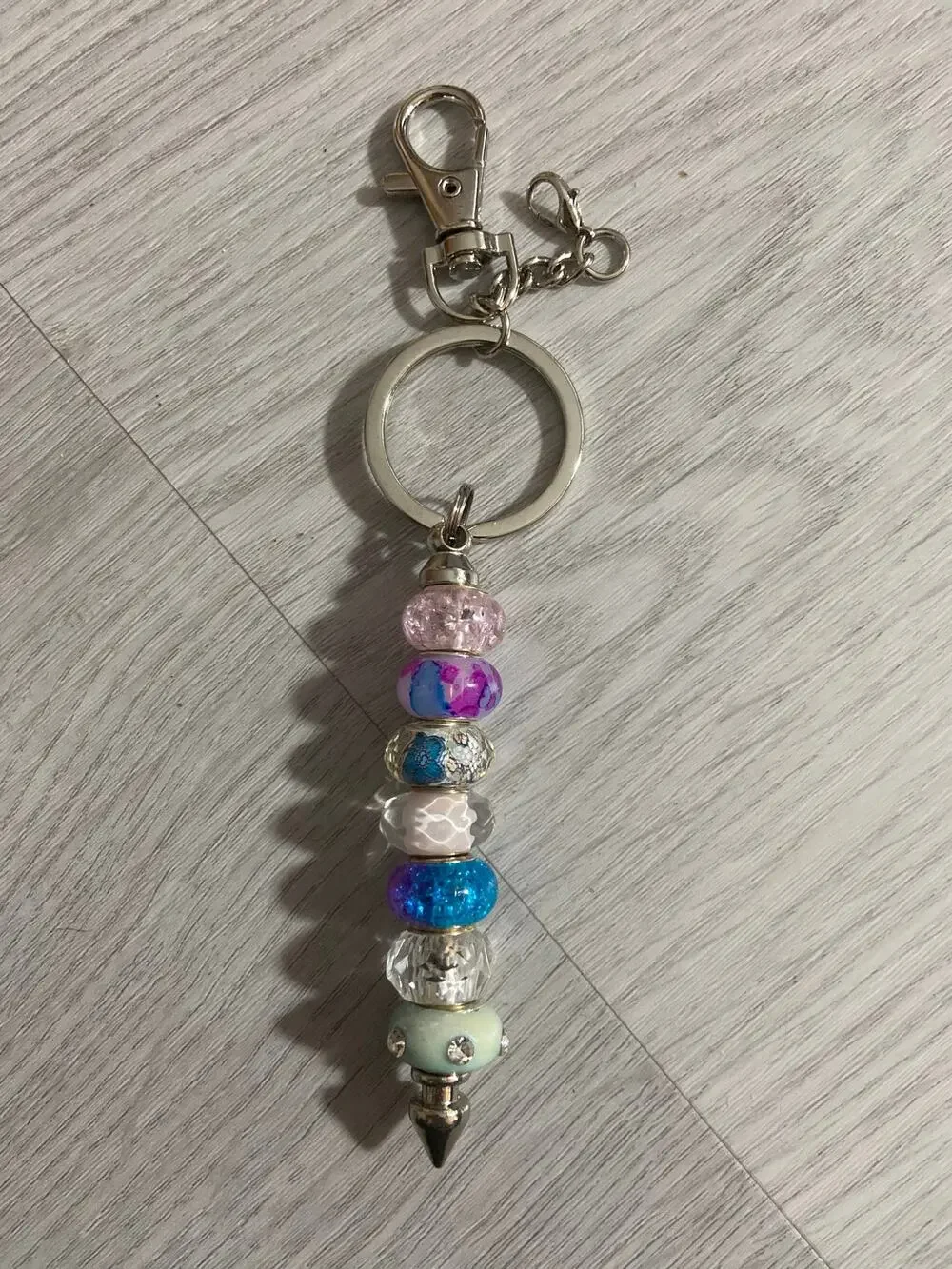 Colorful purse, charm keychain with euro charm spacers